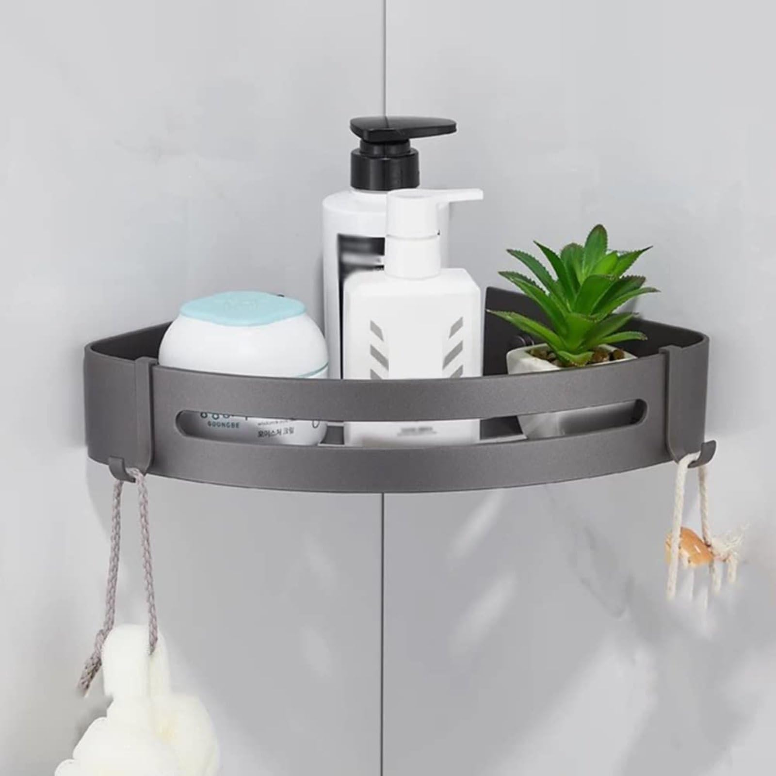 BAOTEDSL Bathroom Shelf Floating Shelves Shower Caddy Multifunctional Gunmetal Gray Bathroom Accessory Set Space Aluminum Metal Towel Rail