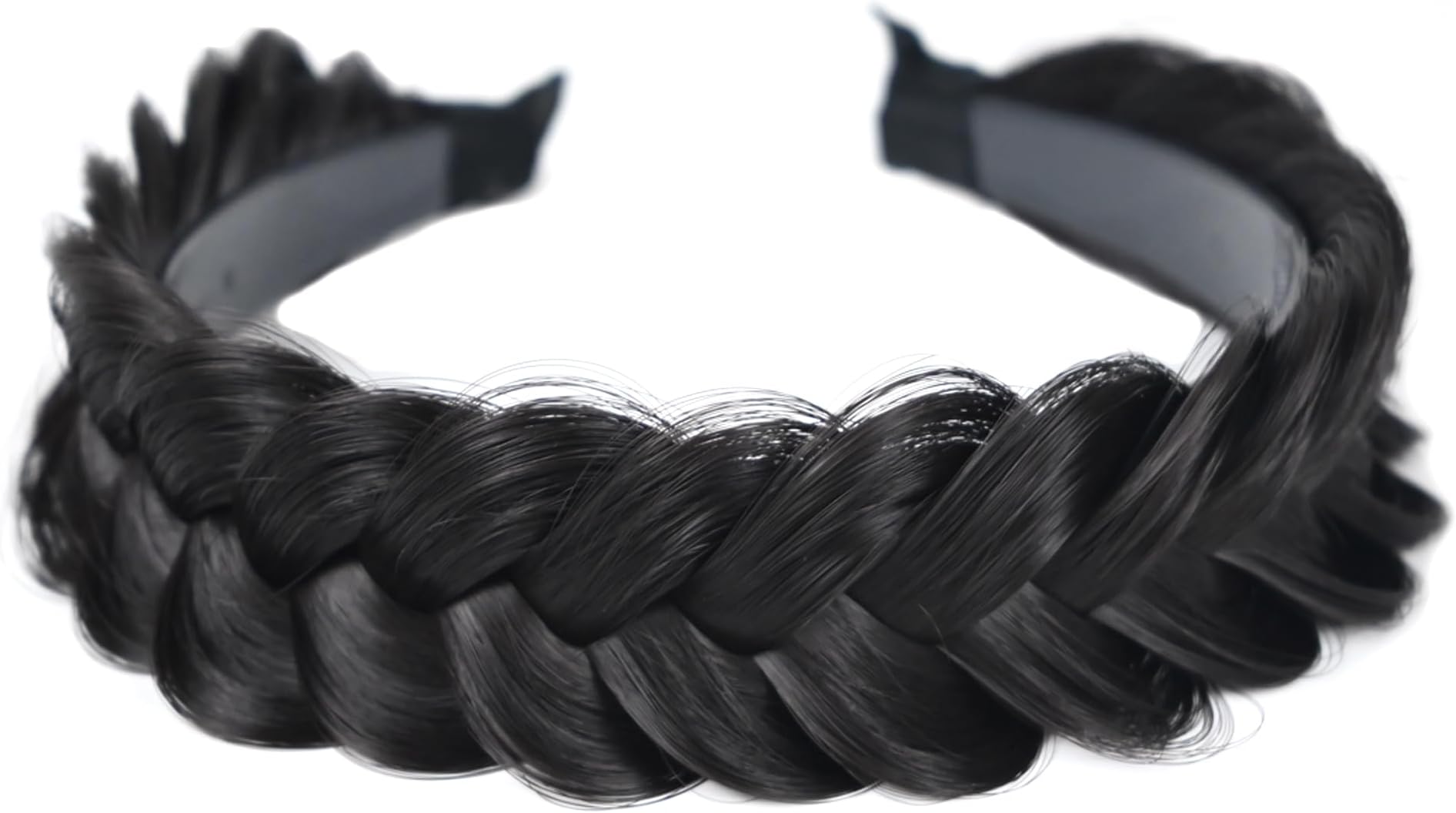 STHEJFB Wide Braided Headband Hoop Fashion Hair Accessories Elastic Non-slip Band for Women and Girl (lividity)