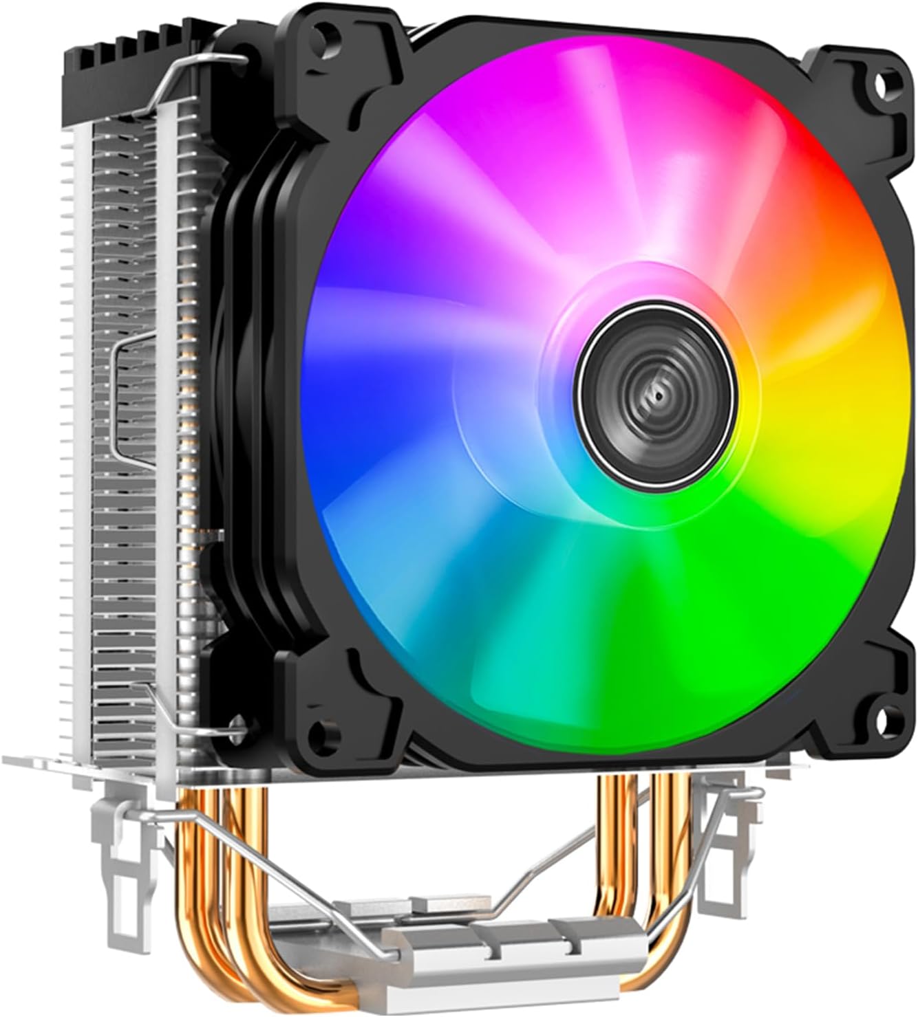 CPU Air Cooler with RGB Lighting, 92mm Low Noise Fan, Dual Heat Pipes, Compatible with Intel LGA 1700/1200/115X & AMD AM4/AM5