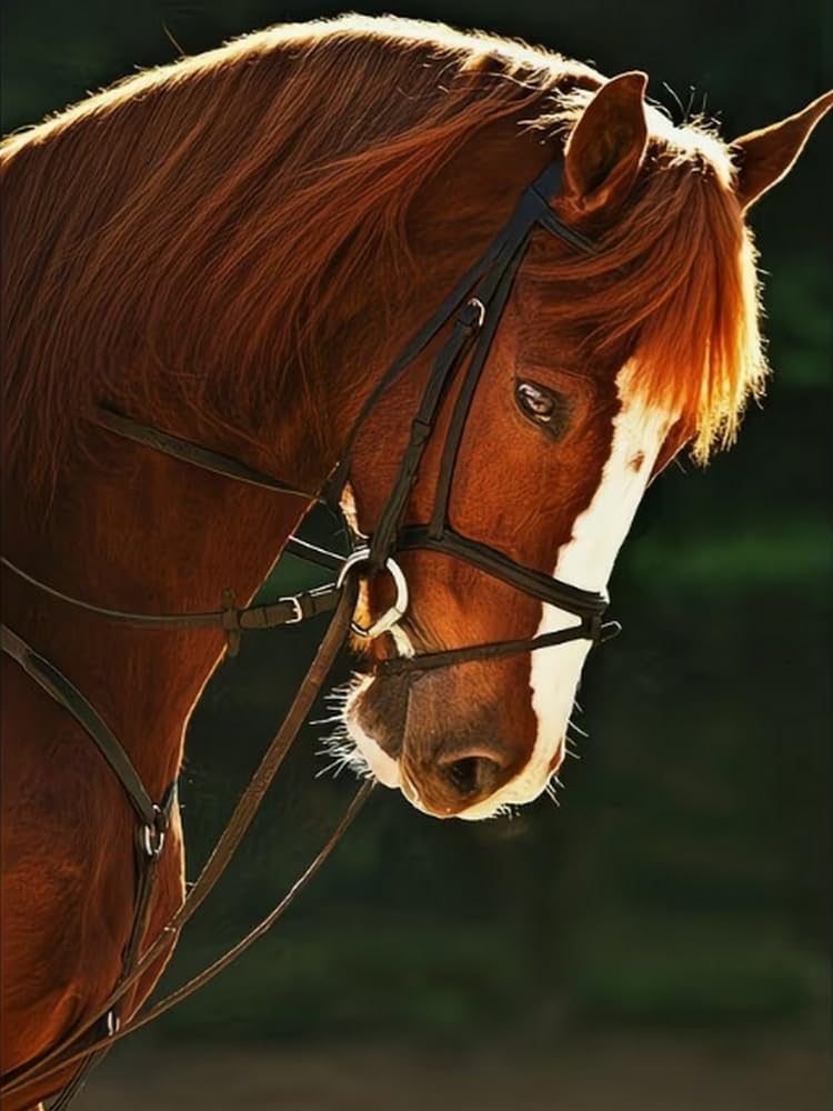 Brennora Cross Stitch Kits for Adults Steed 11CT Pre-Printed Stamped Embroidery Kit DIY Handmade Home Wall Décor 40x50 cm