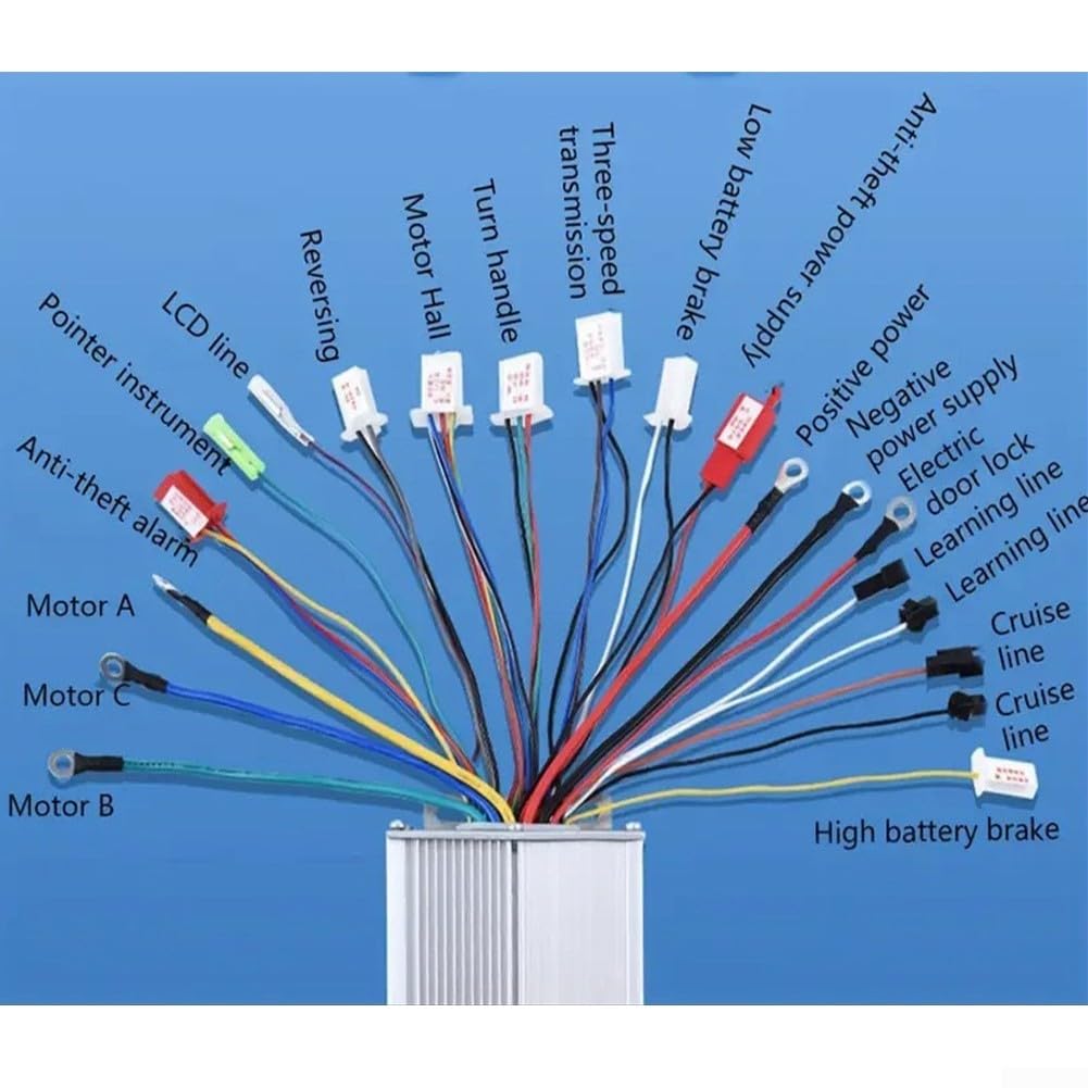 Kit de commande de vélo électrique avec guidon d'accélérateur LCD pour batteries 36 V/48 V/64 V/72 V (48 V64 V72 V)