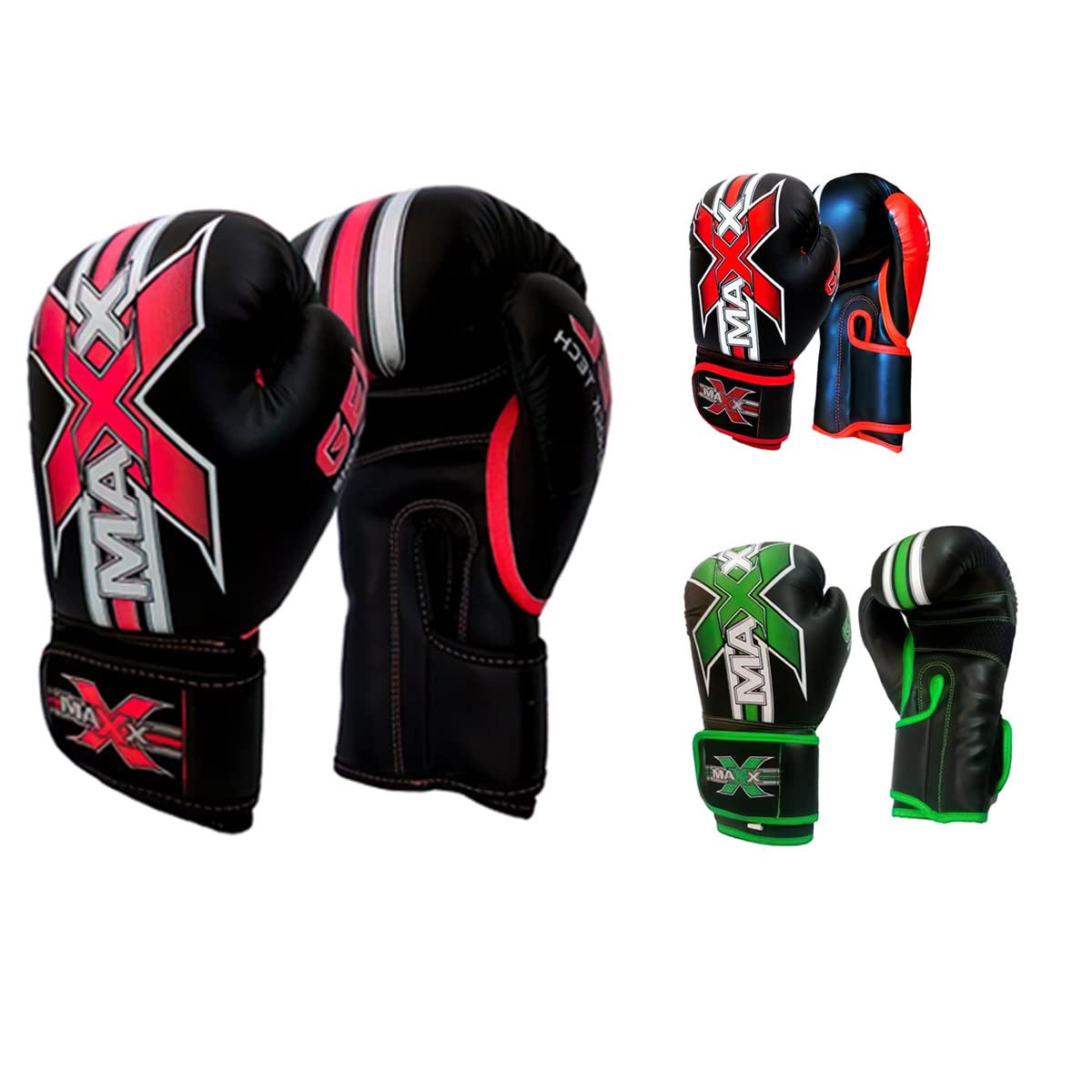 Maxx Junior Boxing Gloves kids sparring Gloves Punch Bag Gloves (8oz, Black/Pink)