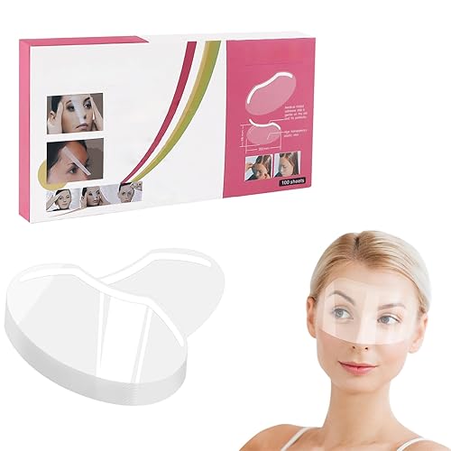 EBANKU 100 piezas de visera de ducha, protector de ojos, protector de ojos transparente, protector de ojos para maquillaje, cejas, para ducha, corte