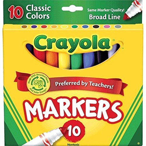 Image of Crayola Broad Line Markers, Classic Colors 10 Each (Pack of 48)