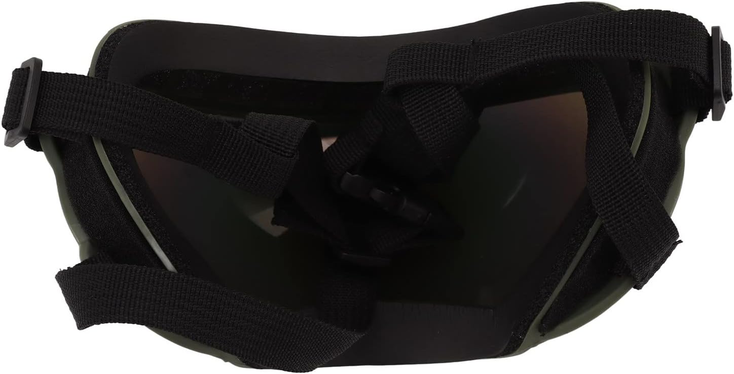 Dog Sunglasses Dog Goggles, UV Protection Wind Protection Dust Protection Fog Protection Pet Glasses Eye Wear Protection with Adjustable Strap for Medium or Large Dog (OD Green Frame Red Lens)