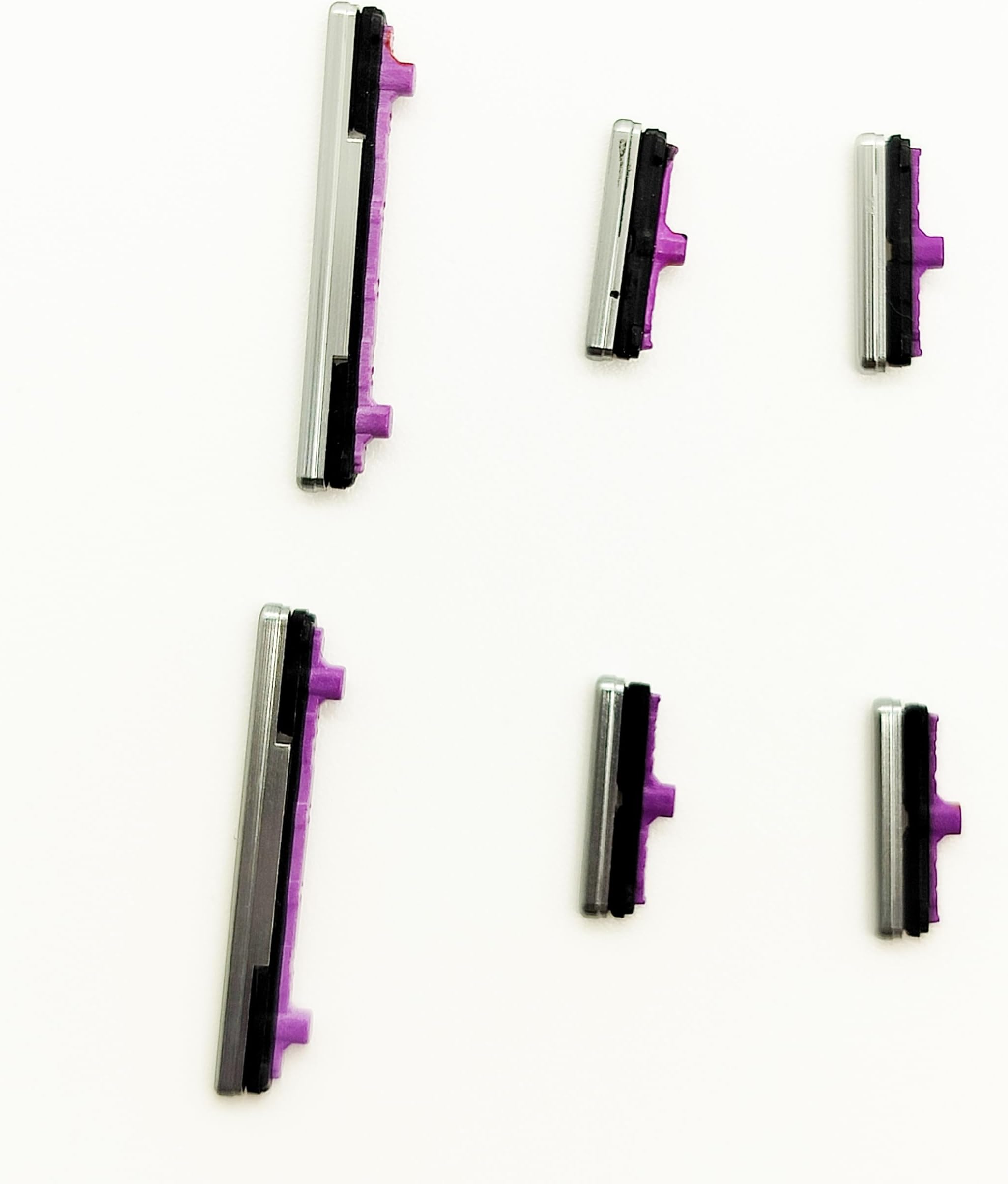 2X Sidekeys Side Buttons Power On Off Volume Up Down Key Mute Replacement for Samsung Galaxy S10/S10 Plus (Silver)