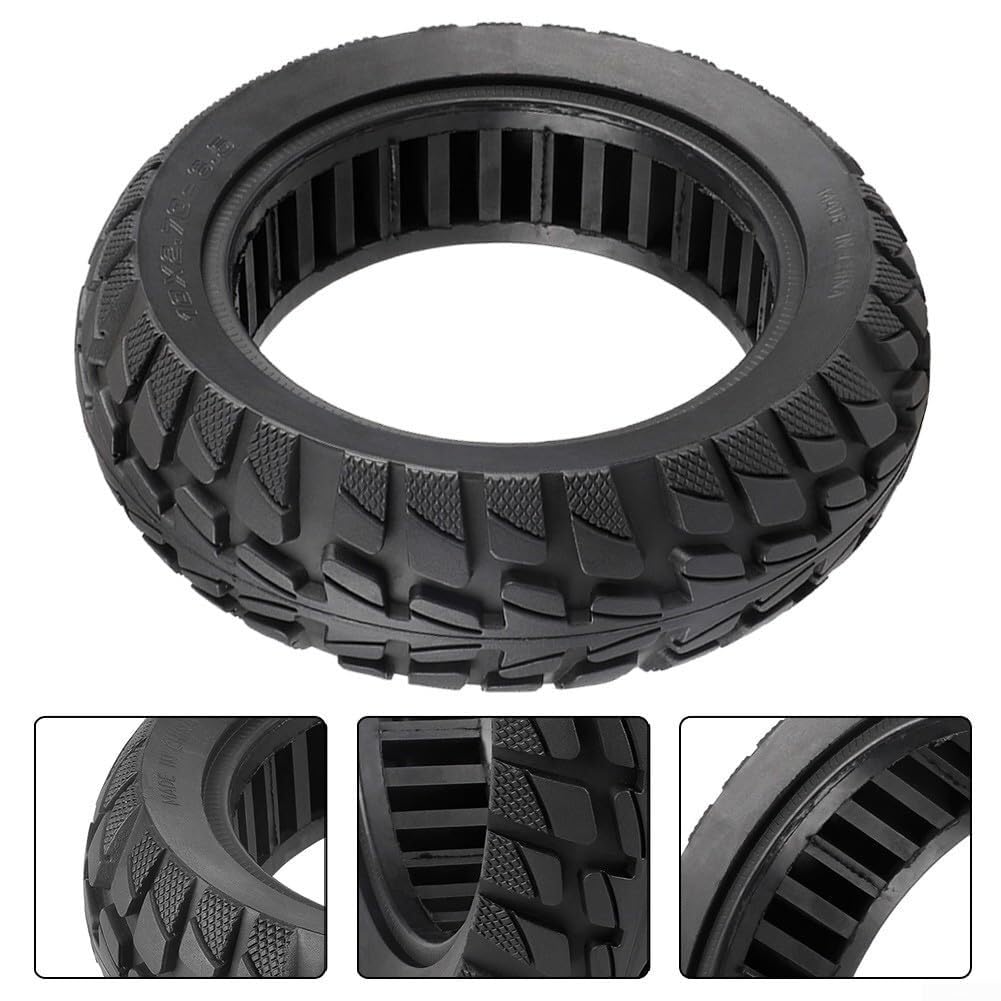 Pneumatico Pieno da 10 Pollici 10x2.70-6.5, Pneumatico in Gomma Antiforatura, Accessori per Ruote Senza Manutenzione, per Bici Elettriche, Monopattini Elettrici