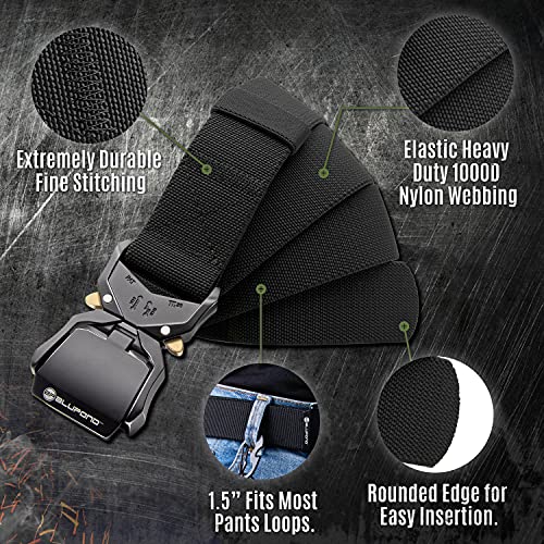 BLUPOND Tactical Belt with Quick Release Buckle – Adjustable Military EDC Rigger Belt for Men2