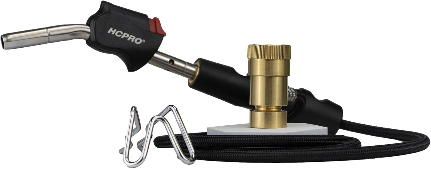 HCPRO HC-BZT5 MAPP Gas Torch Kit with 5ft Propane Hose Self-Igniting Swirl Flame Soldering Torch Head for HVAC Plumbing Welding Brazing Copper Pipe Repair Heating Tool