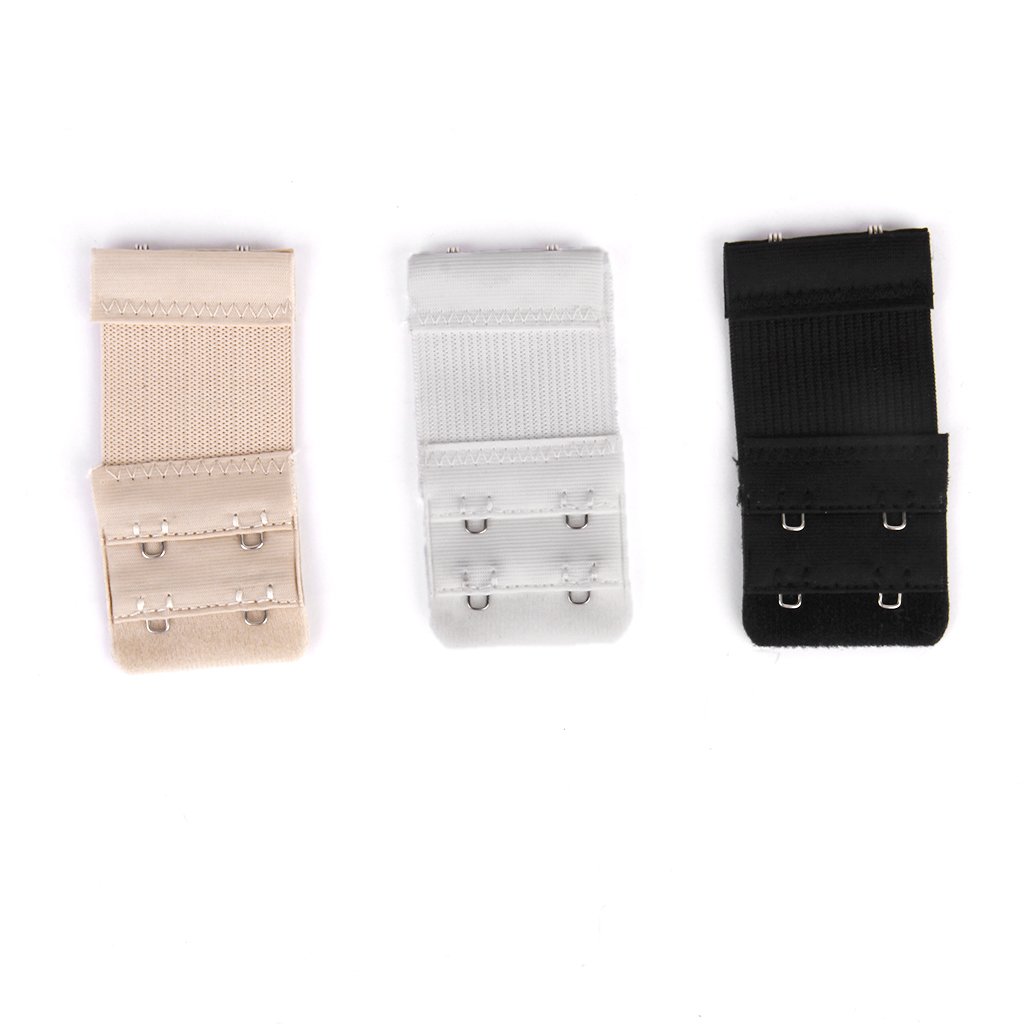 nivaa Phenovo Elastic 2-Eye Hook Bra Extension Extender 3pcs Black Nude White-picture-25