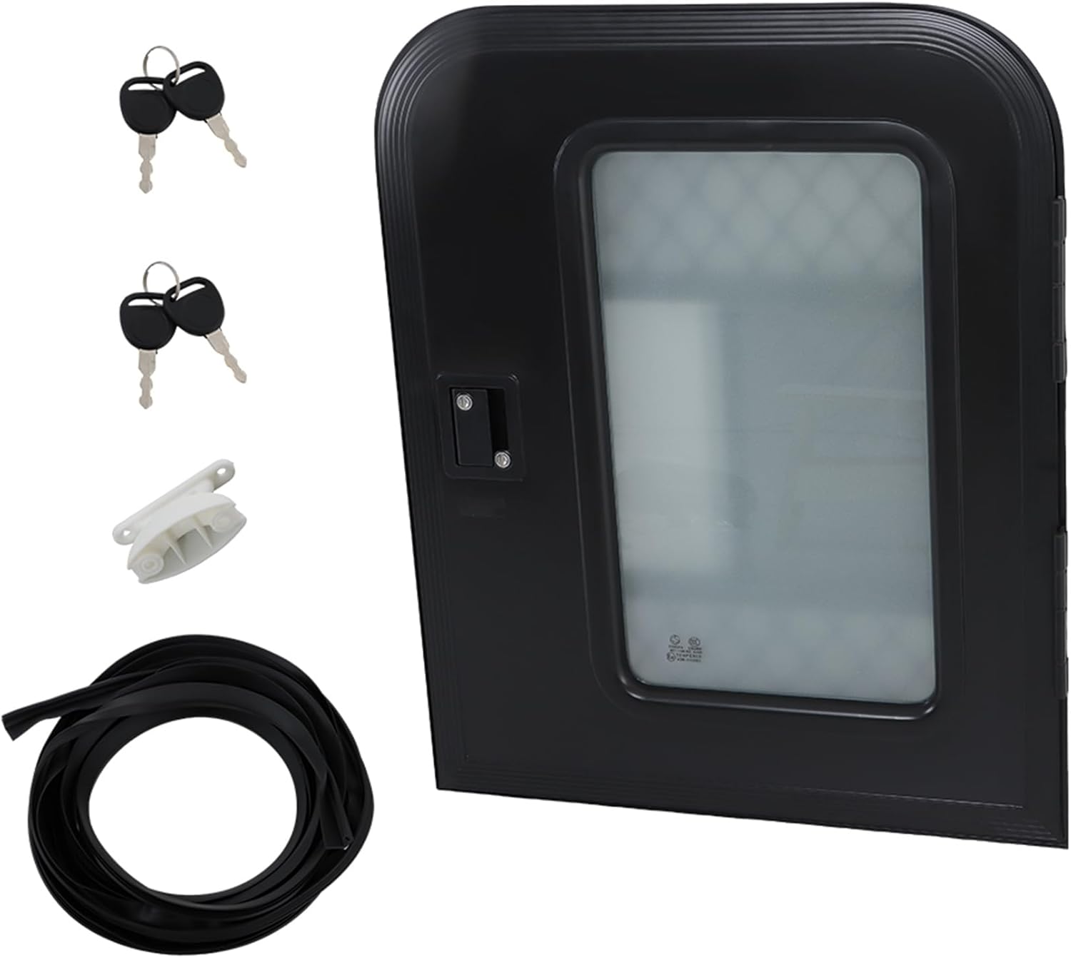 GXYWADY 26 x 32 RV Passenger Side Entrance Door with Screen Door Window Lock Black Mount Opening Size 660 x 812MM
