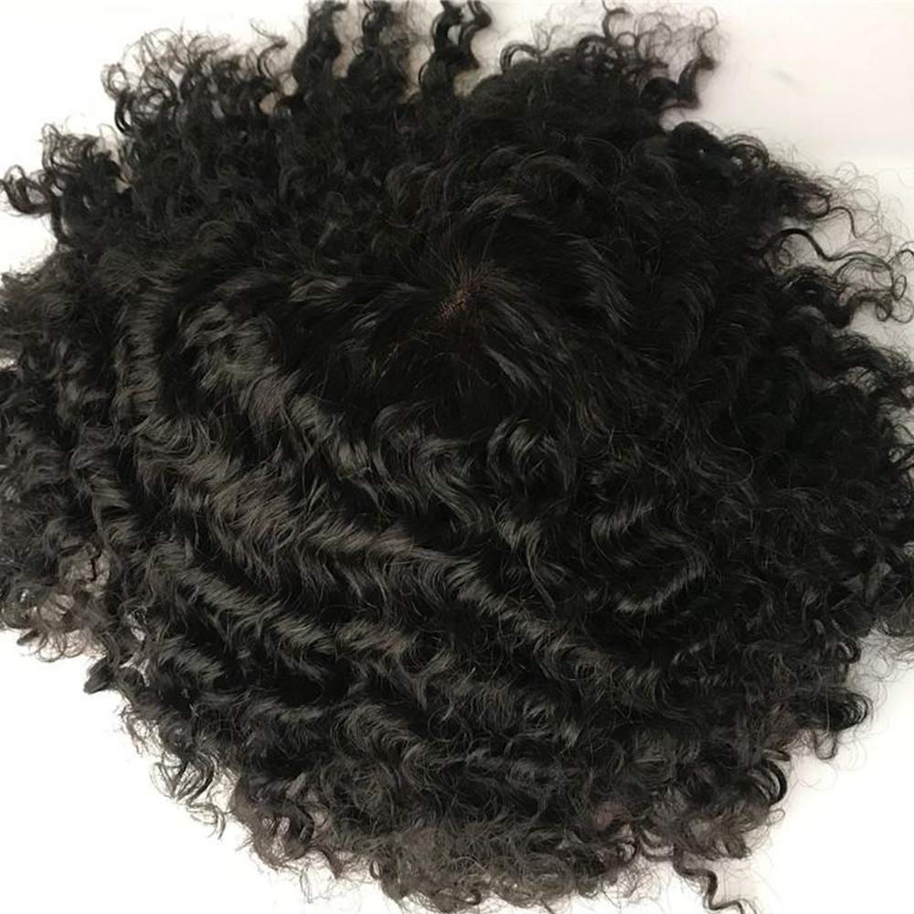 Human Hair Lace Toupee Swiss Lace Men Toupee Deep Wavy