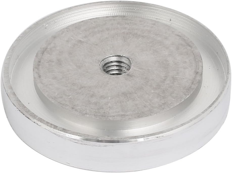 sourcingmap 4pcs 55mm Dia 10mm Thickness M8 Thread Hollow Aluminum Disc Polished Finish, Silver - Image 3
