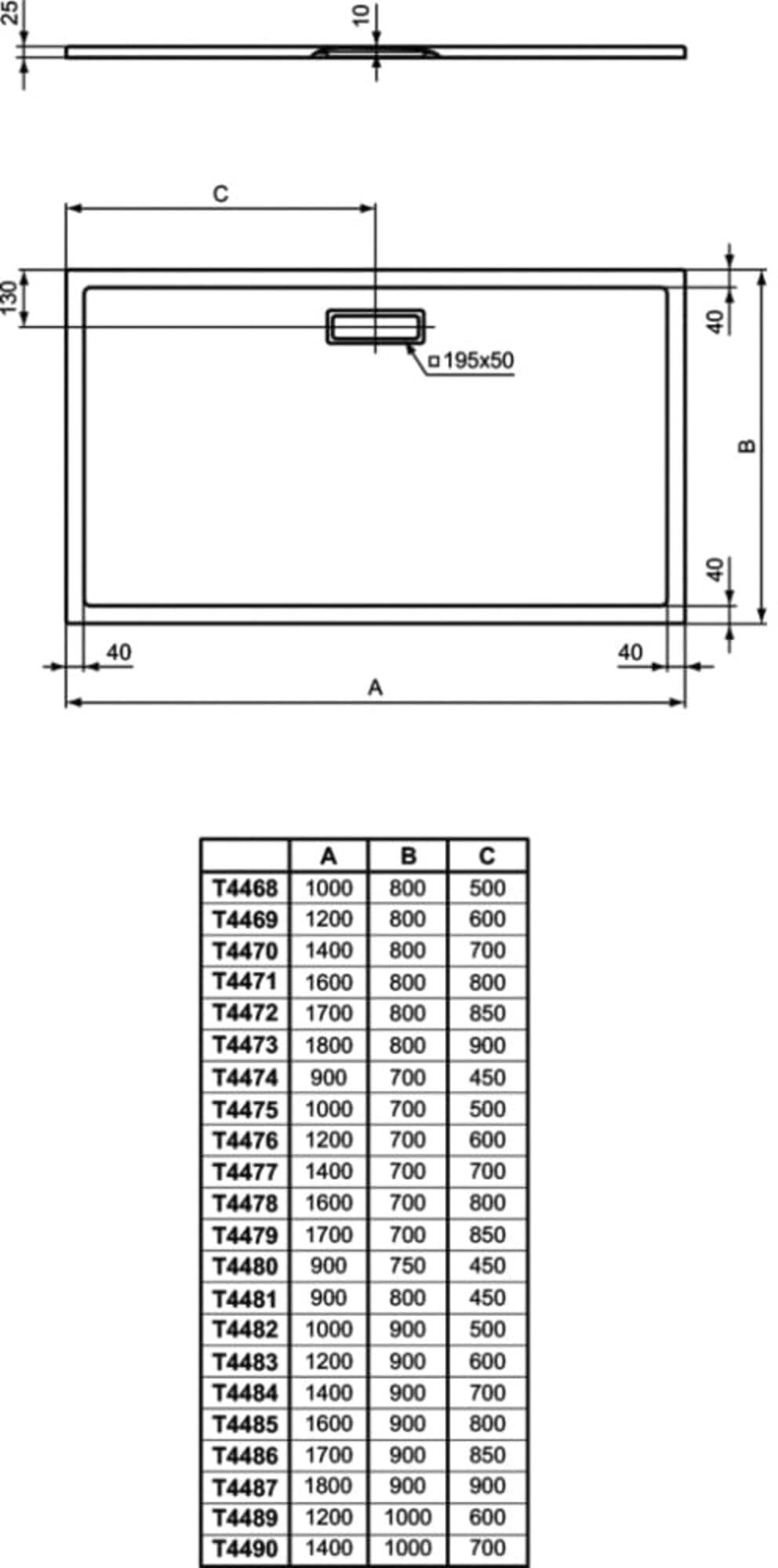 Ideal Standard - Ultraflat New Piatto Doccia in acrilico 90x70cm - Nero Seta