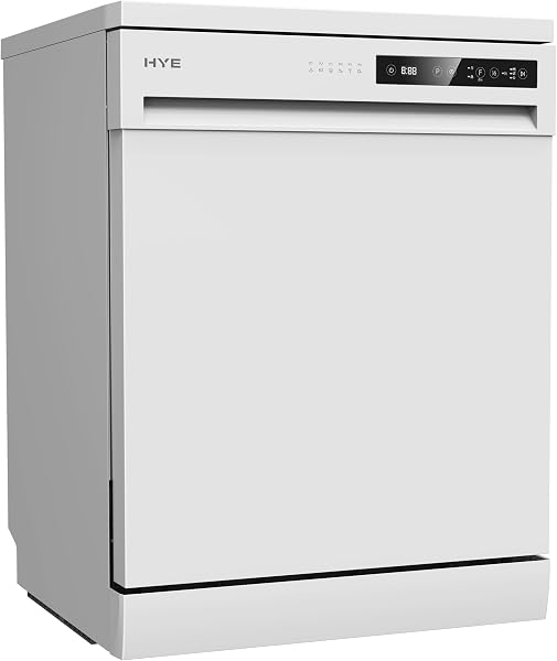 HYE Dishwasher - Freestanding Dishwasher With 14 Place Settings, 60cm, Full Size Design, White, ECO Program, Quick Wash, Quiet (49 dB) - DW0114PW25 - 3