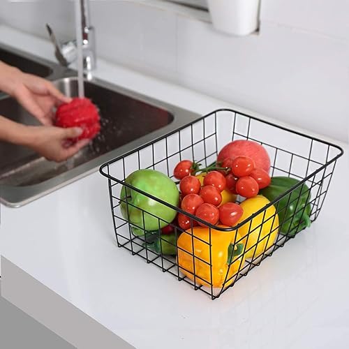Miniatura 10 de Aeggplant Cestas de alambre para cocina, decoración de granja, organizador de almacenamiento de alimentos de metal, contenedor para refrigerador con