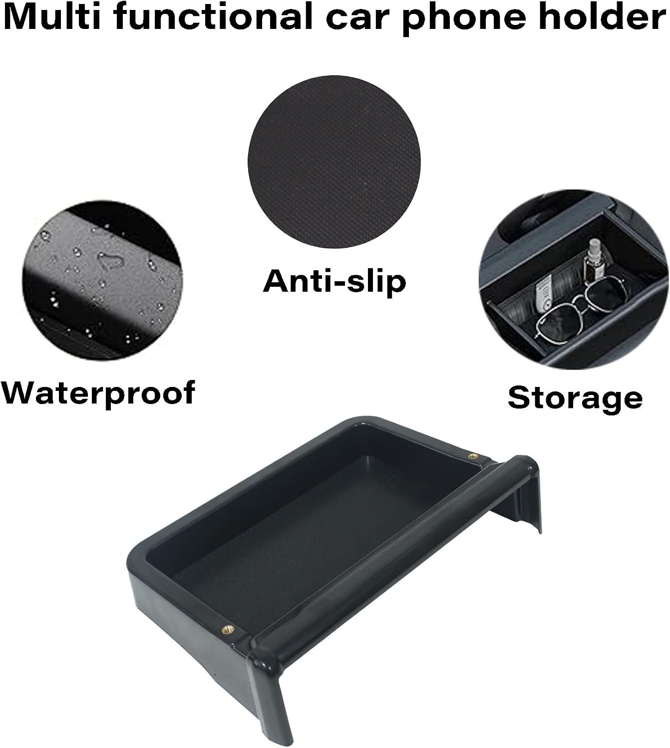 Car Phone Holder for 2019-2025 Toyota RAV4 Accessories Apply to 7/8 Inch Screen Fixed Clip Magnetic Cell Phone Mount Hands-Free 360 Degree Rotation with Dashboard Storage Tray