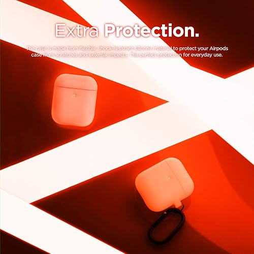 Miniatura 6 de elago Funda protectora de silicona compatible con Apple AirPods 2 funda de carga inalámbrica, LED frontal visible, revestimiento antideslizante en