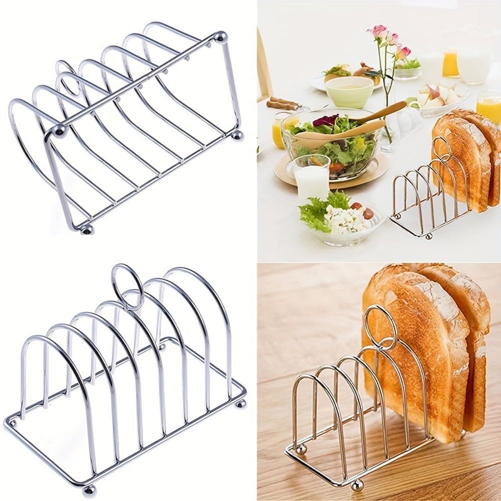 Support à Pain en Acier Inoxydable Porte-Toasts avec Pieds à