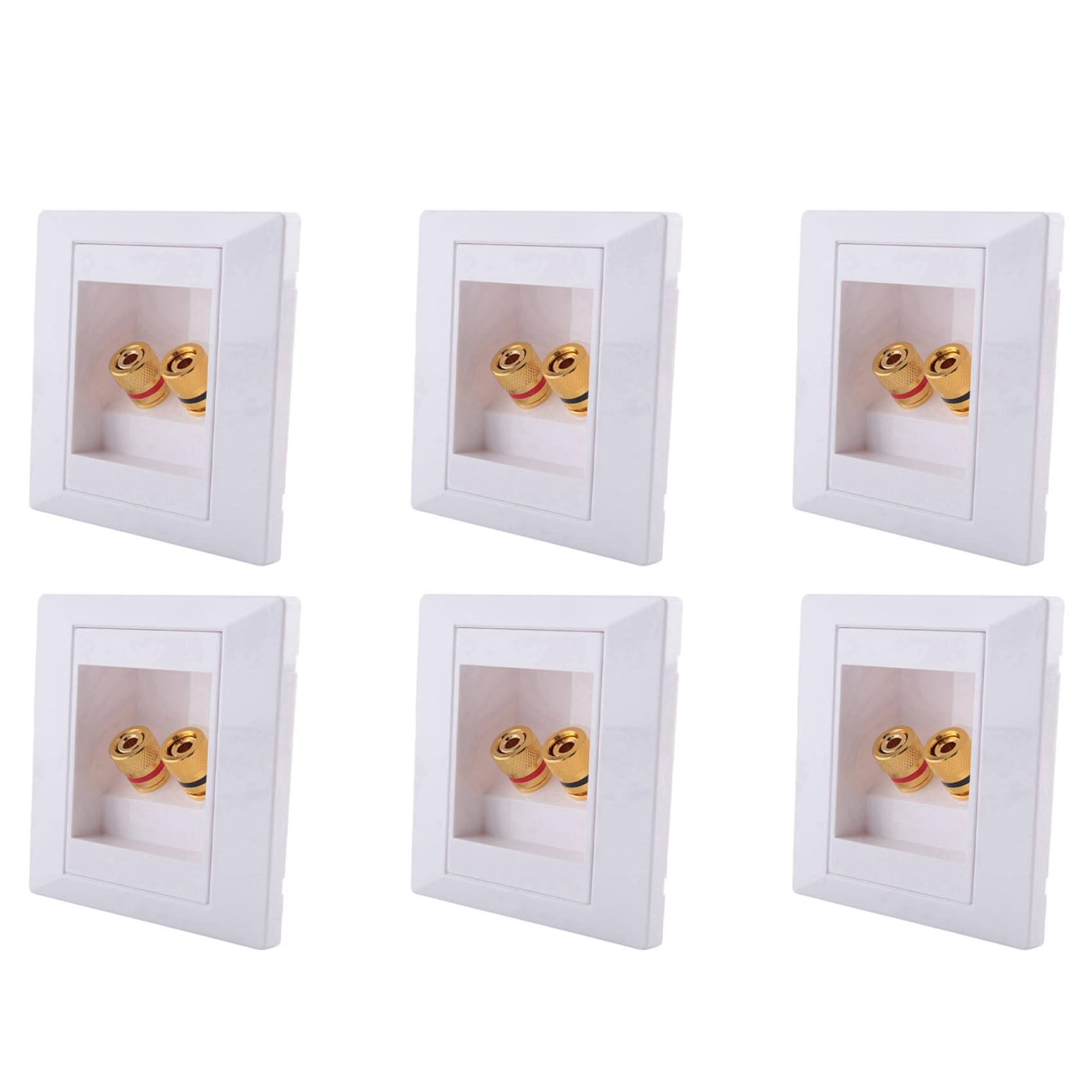 Prise banane murale double pour connexion haut-parleur sans perte de signal lot de 6