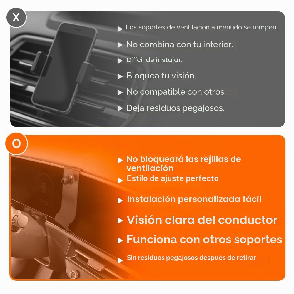 FICS Soporte de teléfono para Coche para KIA Niro (SG2) 2023, 2024, 2025 - Soporte Personalizado para una integración Pantalla, Accesorios Interiores para navegación, Vista de