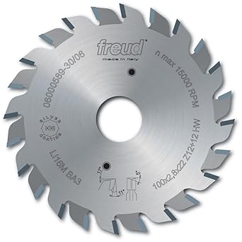 Freud LI16MBB3 100mm with 12+12 Tooth Design Carbide Tipped Adjustable Scoring Blade for Scoring Coating on Double-Sided Laminate Panels, multi