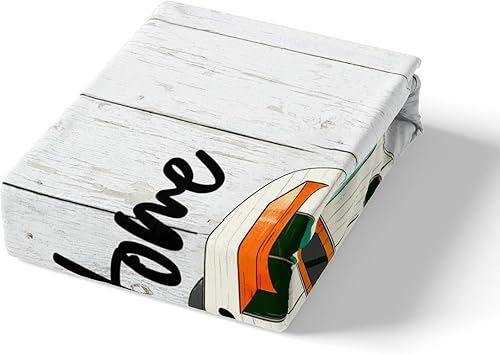 Miniatura 5 de Funda de edredón Happy Camping Queen para niños y niños, juego de ropa de cama con 2 fundas de almohada, funda de edredón rústica de 3 piezas, suave