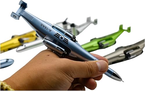 Miniatura 3 de 5 bolígrafos novedosos con forma de avión, bolígrafo de gel para helicóptero, bolígrafo inspirador de aviador con 12 recambios para escuela,