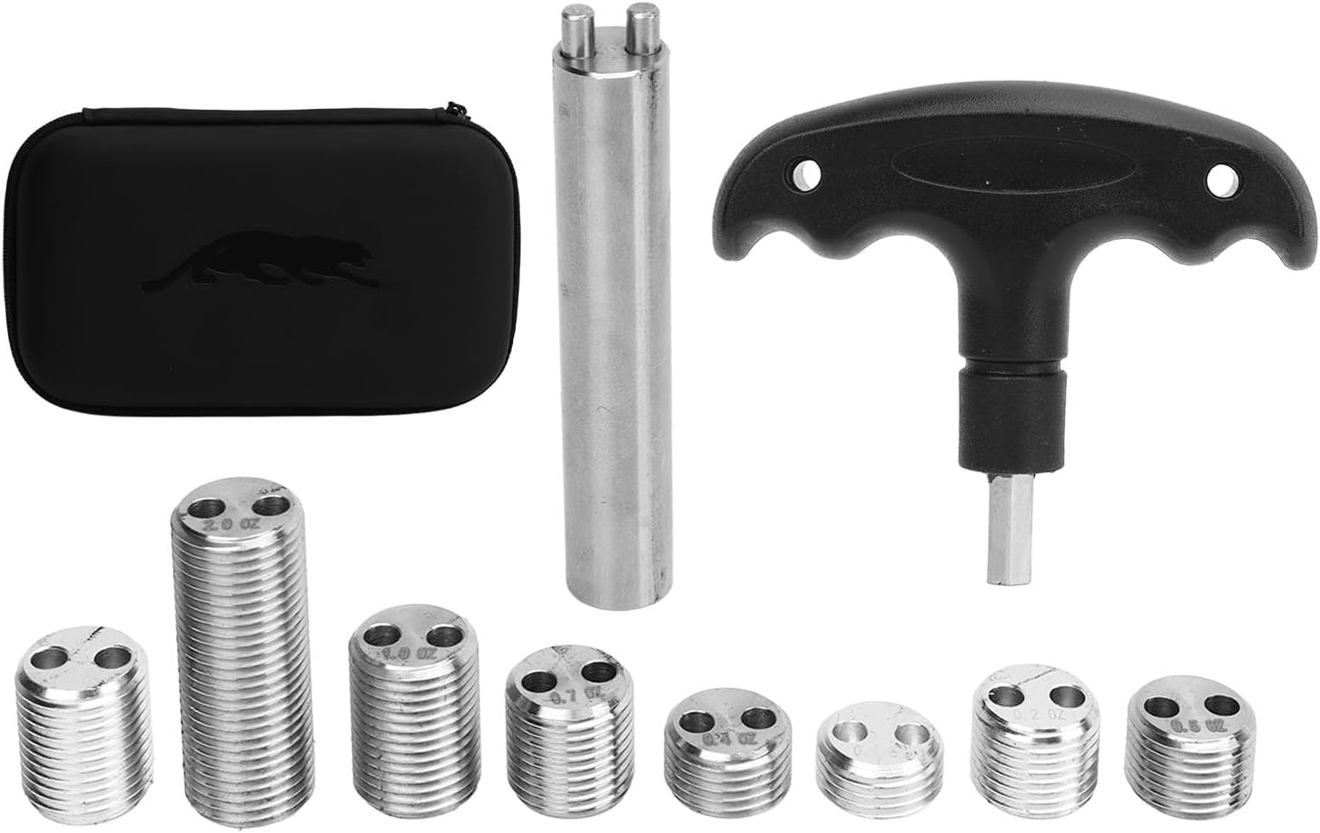 Pool Cue Weight Bolts Kit Adjustable Weight Billiard Screw Tool Premium SUS Aluminum for Professional Players 8 Sizes Storage Box Included