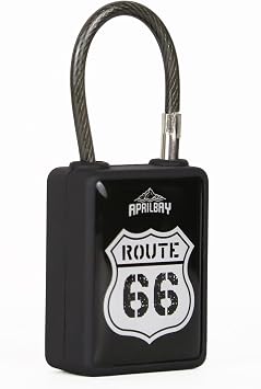 Route 66 Smart Biometric Thumbprint Padlock - Keyless Rechargeable Fingerprint Locker Lock for Gym, School, Backpacks, Luggage & Suitcase