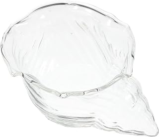 Mobestech Transparent Conch Dessert Bowl Clear Fruit Salad Serving Plate Ocean Themed Tableware for Beach Parties Weddings Home Stylish and Easy Clean