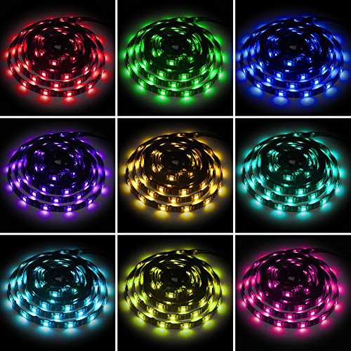 Tira de luces LED USB 6.56 ft RGB Multicolor con control remoto miniatura 6