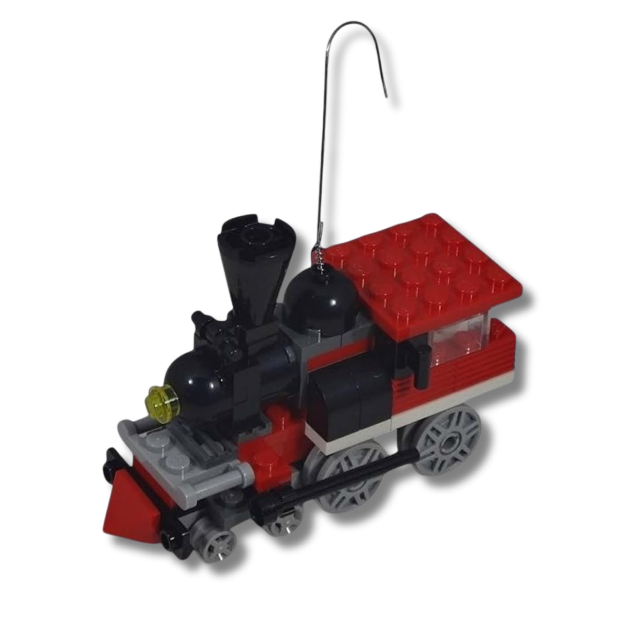 Build-Your-Own Train Holiday Ornament. Christmas Ornament Made with genune Bricks for Your Tree.