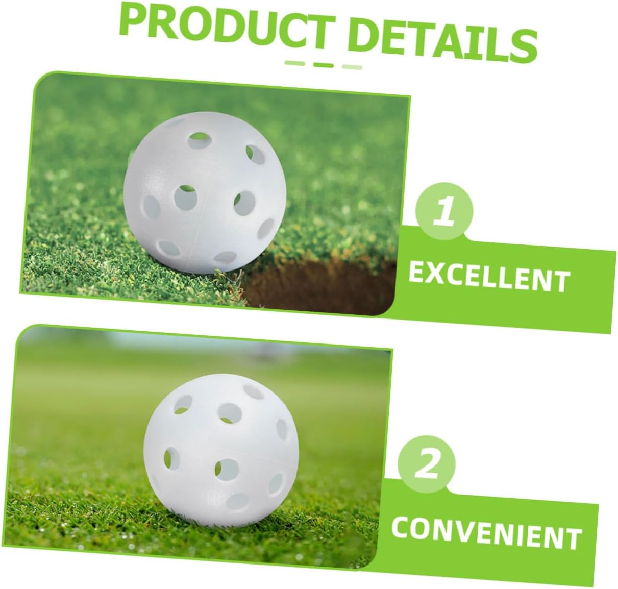 SUPVOX 100pcs Plastic Practice Golf Balls 26-Hole Training Balls for Indoor Outdoor Swing Golf Equipment
