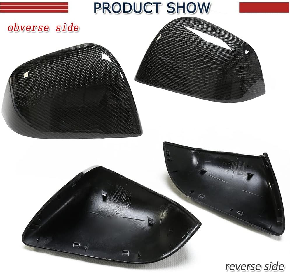 Carbon Fiber Mirror Covers for Tesla Model Y 2019-2021 Sport Utility 4-Door 2pcs/pair Rearview Mirror Caps Replacement Style Factory Outlet