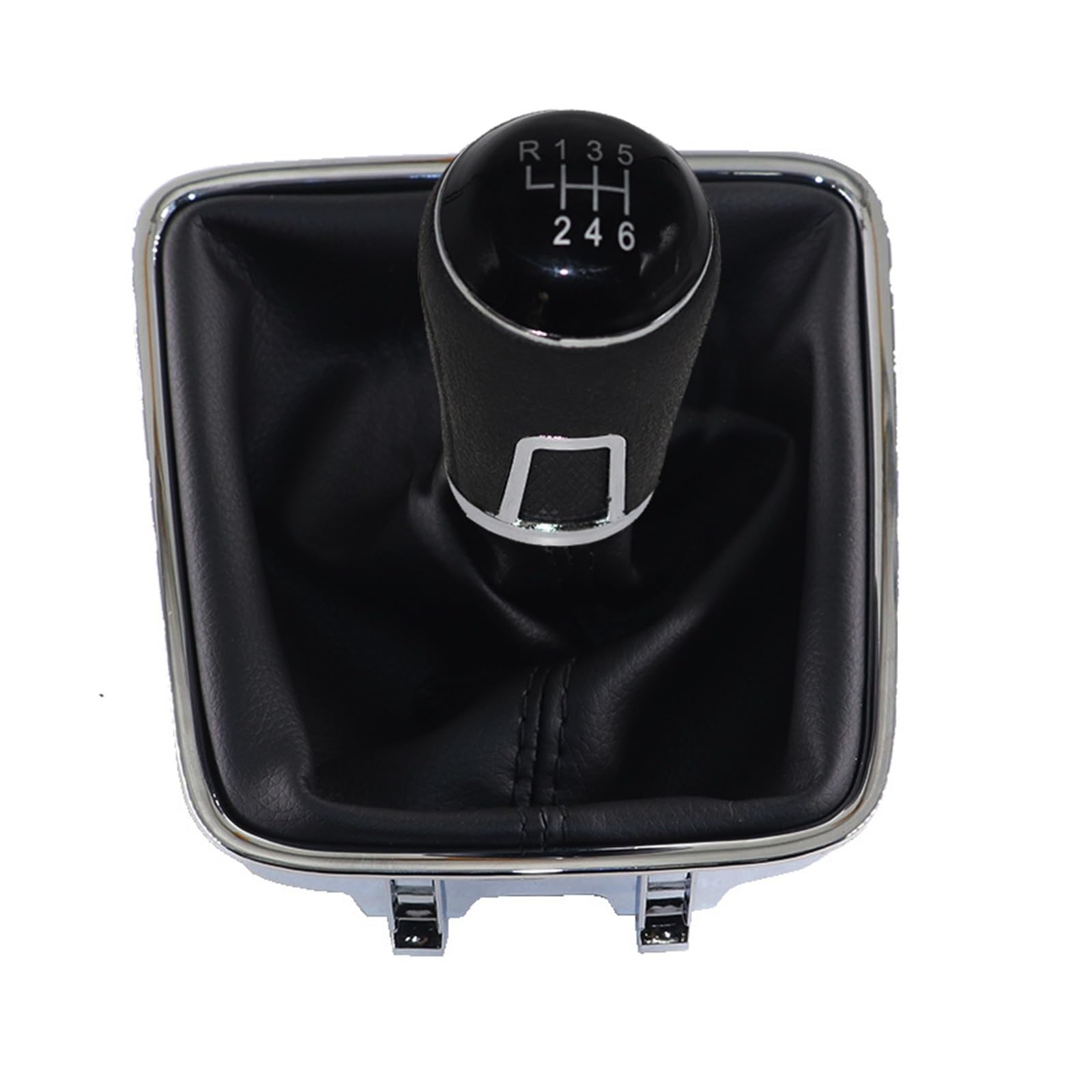 Wphlyz 6 Speed Set Head Change Lever Knob For Vw For Tiguan For 5N 2007-2016 Car Manual 5/6 Speed Gear Shift Knob With Black Boot Cover Gaitor Collar(6 Speed Set)