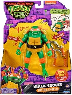 Teenage Mutant Ninja Turtles: Mutant Mayhem 5.5” Michelangelo Deluxe Ninja Shouts Figure by Playmates Toys