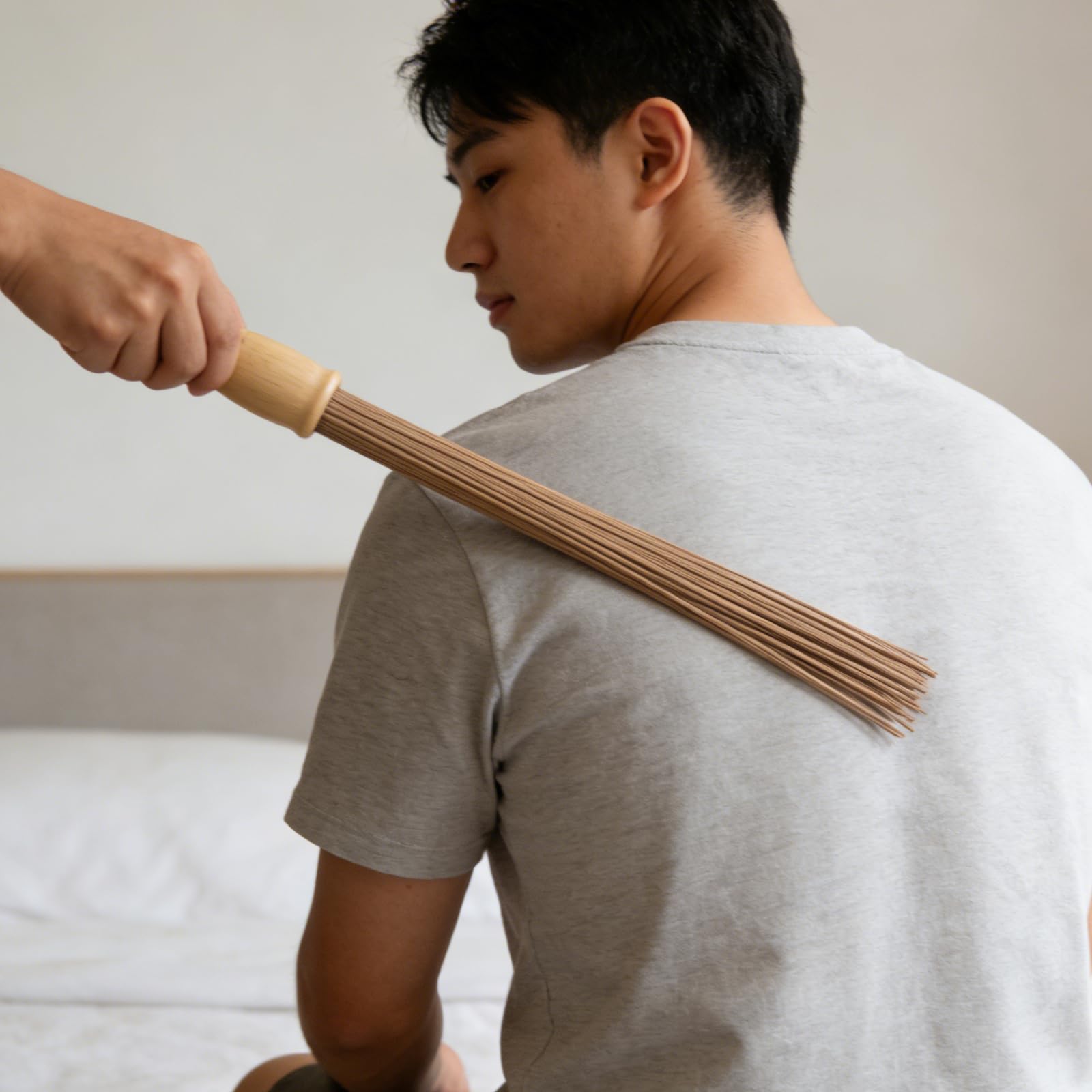 PLAFOPE Palo de Masaje de Bambú Portátil para Puntos de Acupuntura, Herramienta de Masaje Manual para Espalda y Hombros, Masajeador de Golpeteo Muscular para Relajación Corporal Completa