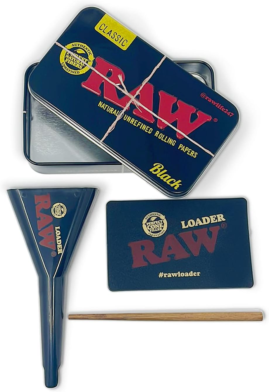 RAW Cones 1 1/4 Size 20 Pack & Universal Cone Loader Bundle