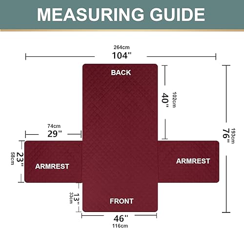Miniatura 2 de Marwood Funda reversible para sofá biplaza de 2 cojines, resistente al agua, protector de muebles con correas elásticas para mascotas, niños, perros