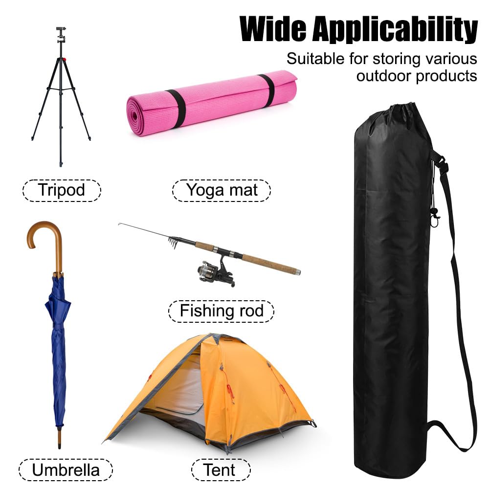 MiOYOOW Bolsa de transporte para silla, 2 bolsas de almacenamiento plegables para silla de camping con cordón y asa para guardar paraguas, trípodes, cañas de pescar, tapetes de yoga