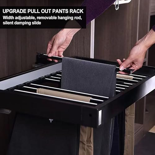 Miniatura 2 de Perchero extraíble para armario, perchero retráctil para pantalones y pantalones de armario de ancho interior de 17.7 a 23.6 pulgadas, organizador