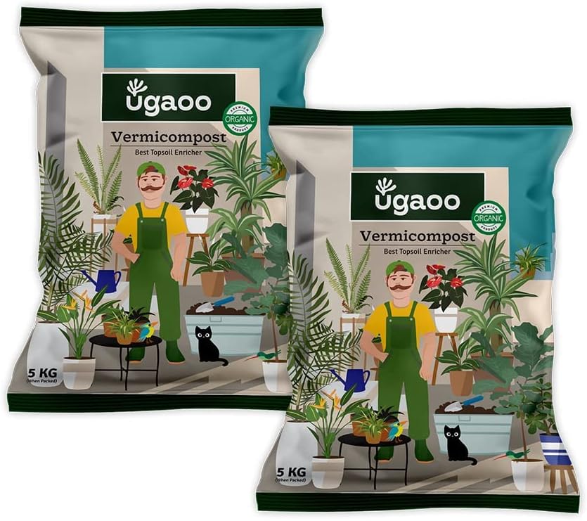 Organic Vermicompost Fertilizer for Plants โ 10 Kg | 100% Natural Vermi Compost Manure for Home Garden, Vegetables, Indoor & Balcony Plants | Organic Soil Booster for Plant