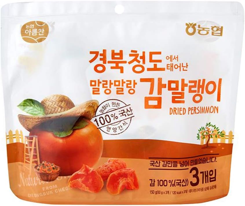 Korean healthy Dried Persimmon Chewy snack 100% real fruit Nonghyup Areumchan Kfood Mukbang[감 말랭이]