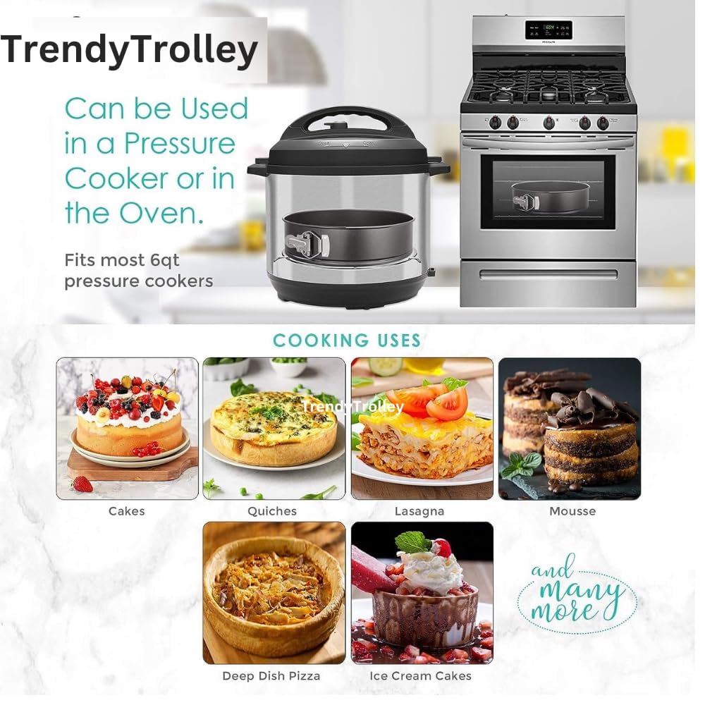 TrendyTrolley Cake Making Set - Combo Carbon Steel Cake Baking for Microvawe OTG Oven and Dishwasher Safe (6 Cavity Cupcake| Rectangle Cake Tin |Round Cake Mould) 2
