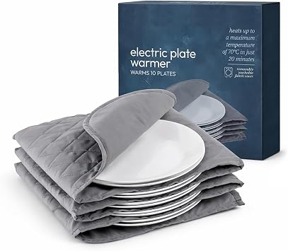 Straame Electric Plate Warmer   12 Plate Capacity, Rapid Heating for Perfectly Warm Plates, Ideal for Dinner Parties, Family Meals, and Food Service, Removable Washable Cover