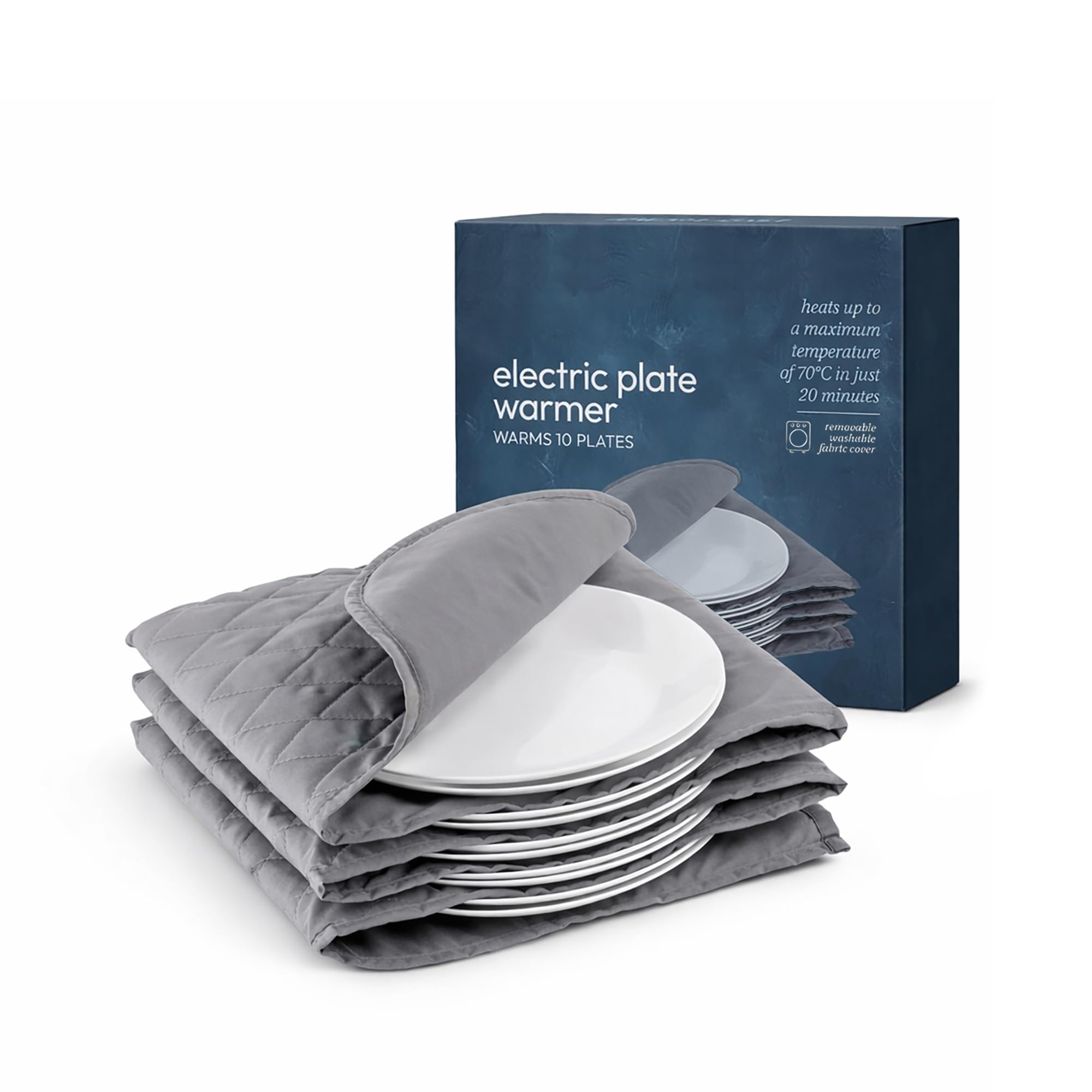 Straame Electric Plate Warmer โ 12 Plate Capacity, Rapid Heating for Perfectly Warm Plates, Ideal for Dinner Parties, Family Meals, and Food Service, Removable Washable Cover