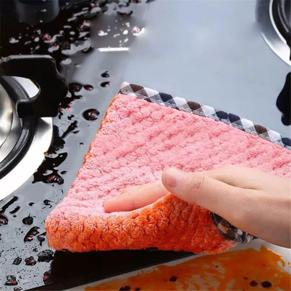 szt. Ręczniki kuchenne ściereczki do naczyń nieprzywierająca ściereczka do czyszczenia stołu olejowego chłonna podkładka do szorowania szmaty kuchenne (D 25 * 25cm)