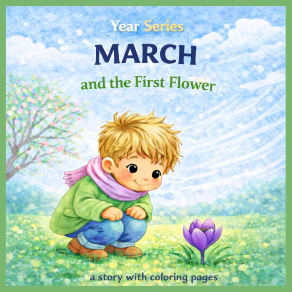 March and the First Flower: a story with coloring pages