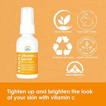 Vitamin C Serum for Face - 20% Skin Brightening Serum for Face Made with Hyaluronic Acid & Vitamin E | Hydrating Serum for Dark Spots, Fine Lines and Wrinkles (1fl.oz/30ml)
